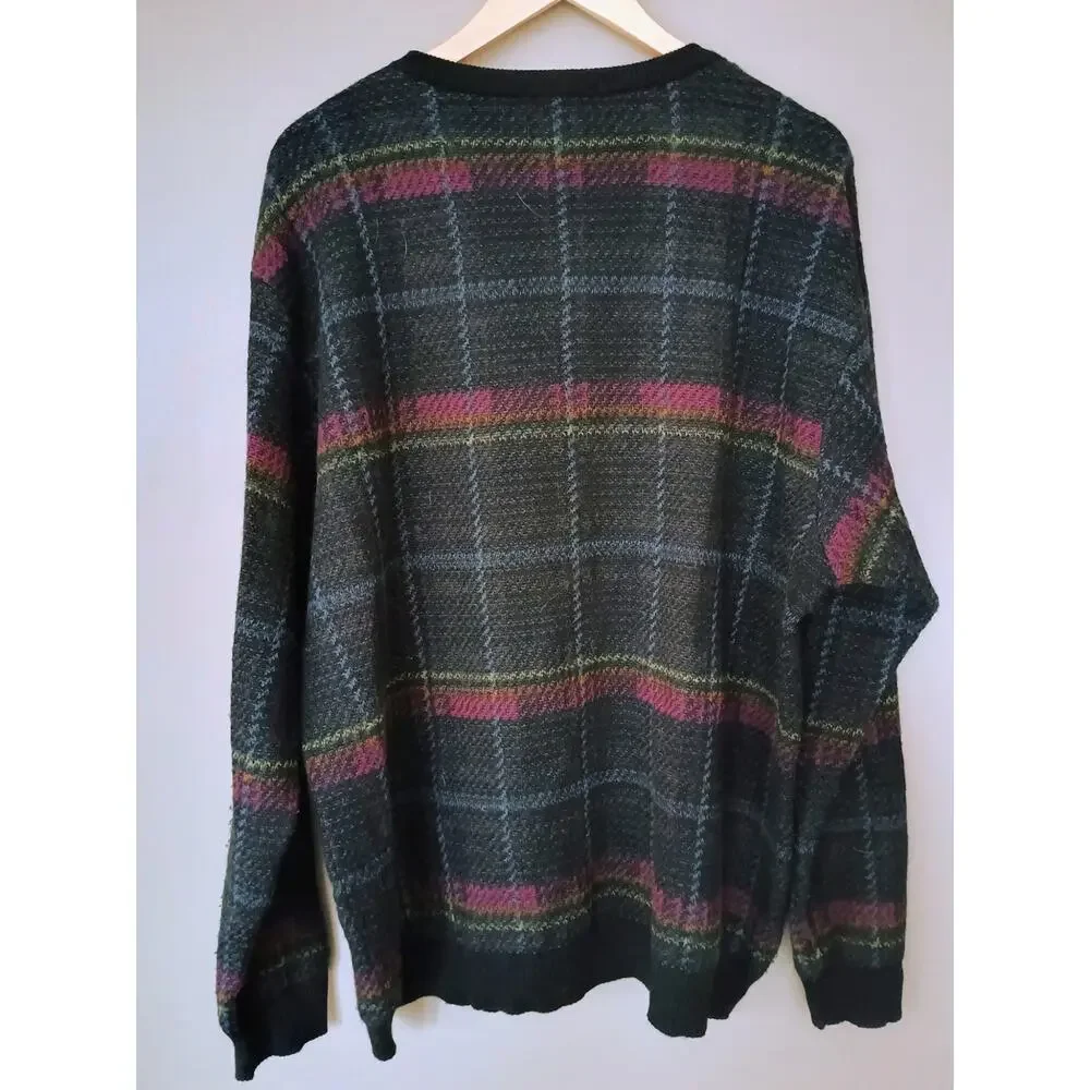 Y2k VTG Roundtree & Yorke Collection Wool retro Plaid Cosby grandpa core XL mens